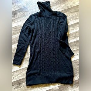 Black Turtle Neck Sweater Dress